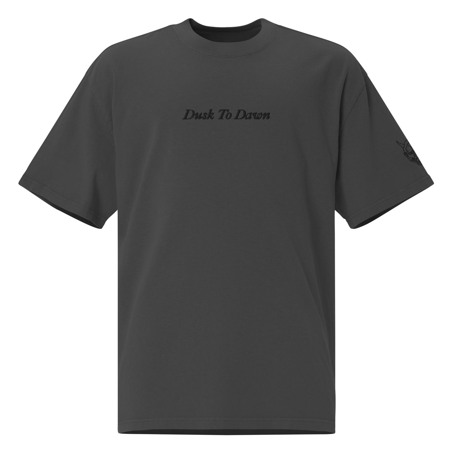 "Devil" Embroidered Oversized faded t-shirt